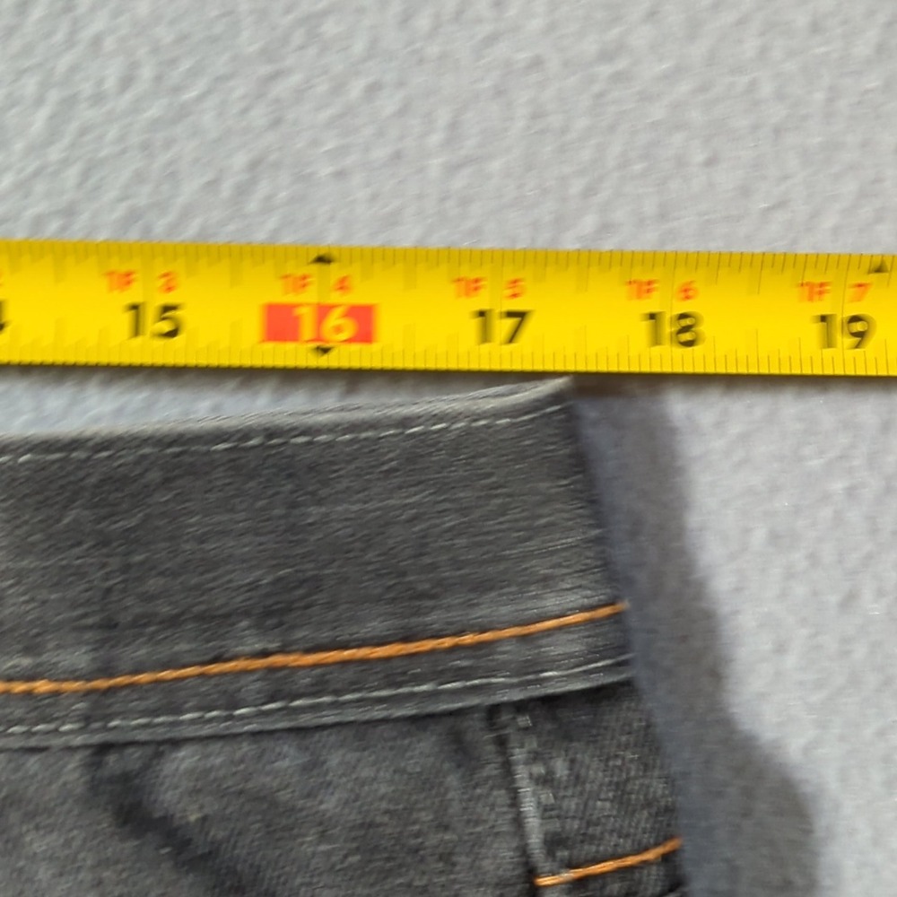 Exa Unlimited Denim Shorts Mens 36 Gray Vintage Tiger Embroidered Baggy Y2K - Picture 8 of 9